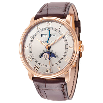 Front view of Blancpain Villaret Quantieme Complet Men's Automatic Watch 6654-3613-55B