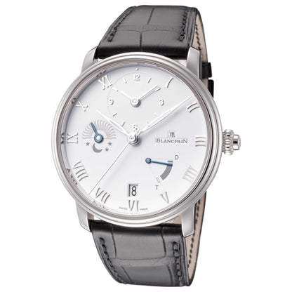 Front view of Blancpain Villeret Demi-Fuseau Horaire Men's Automatic Watch 6660-1127-55B