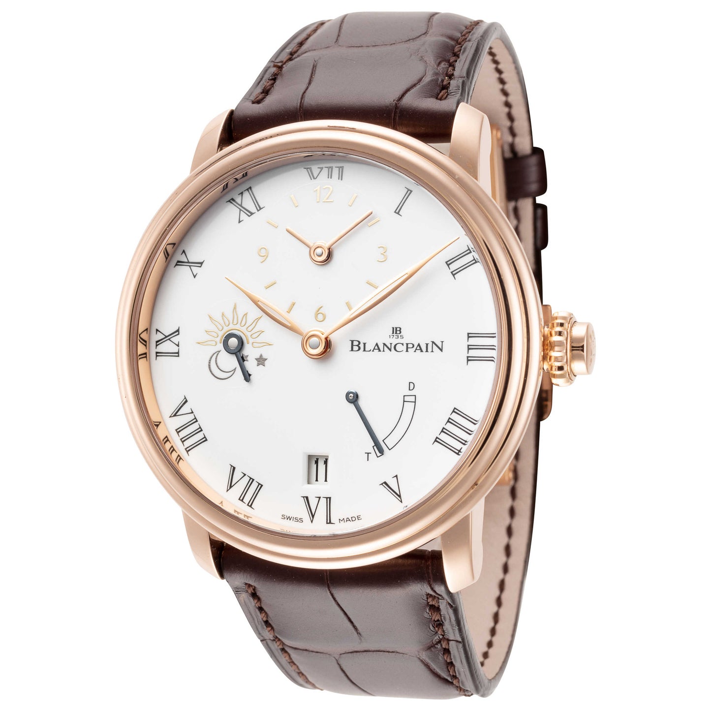 Front view of Blancpain Villeret Men's Automatic Watch 6661-3631-55B