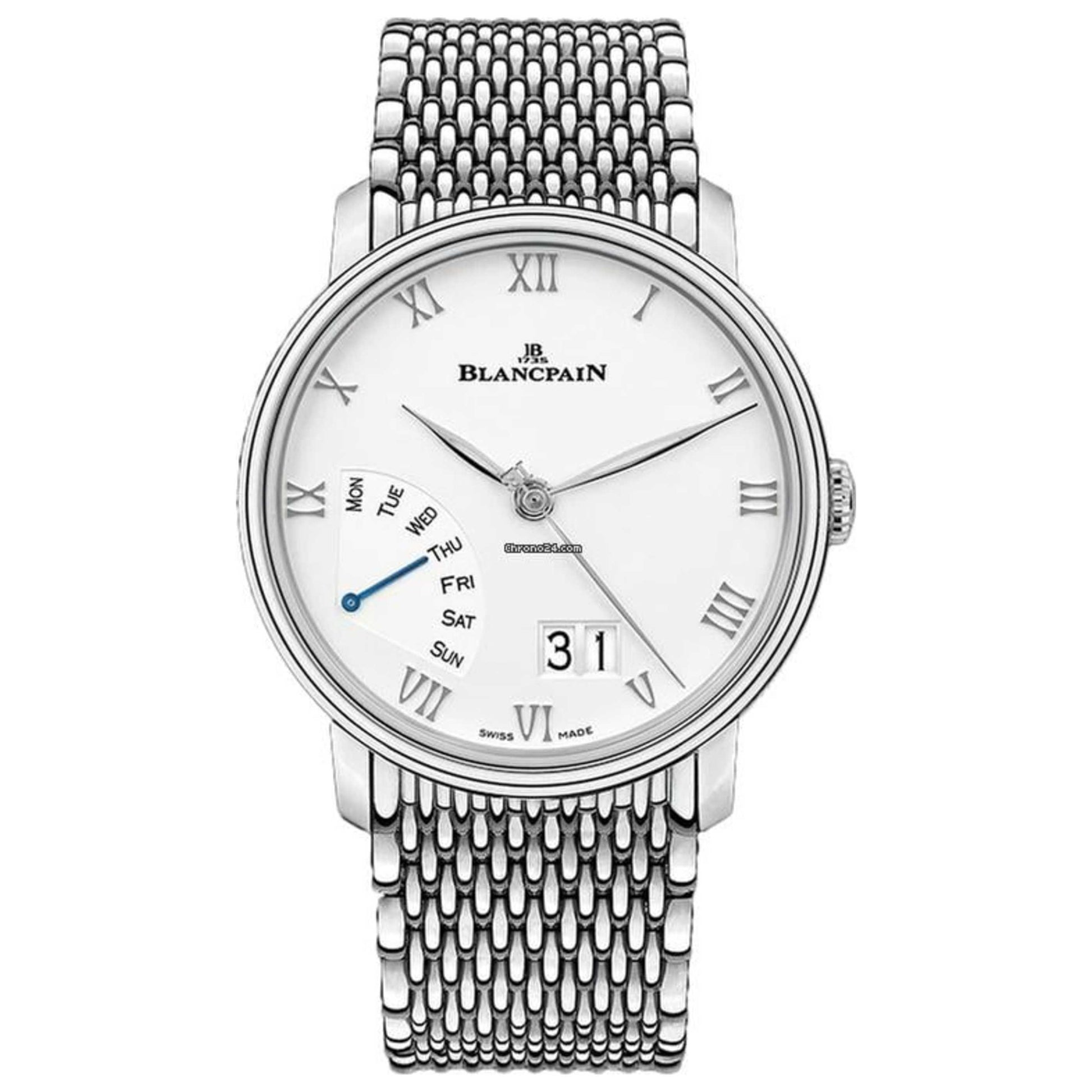 Front view of Blancpain Villaret Grande Date Jour Retrograde Men's Automatic Watch 6668-1127-MMB