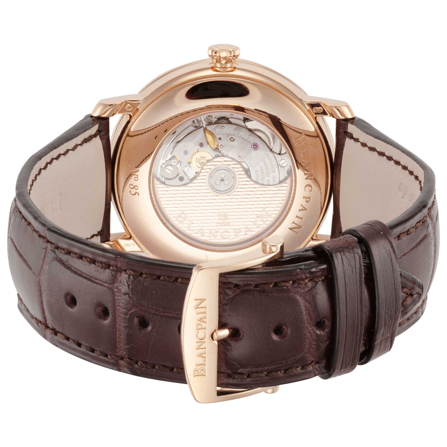 Back view of Blancpain Villeret Grande Date Men's Automatic Watch 6669-3642-55A