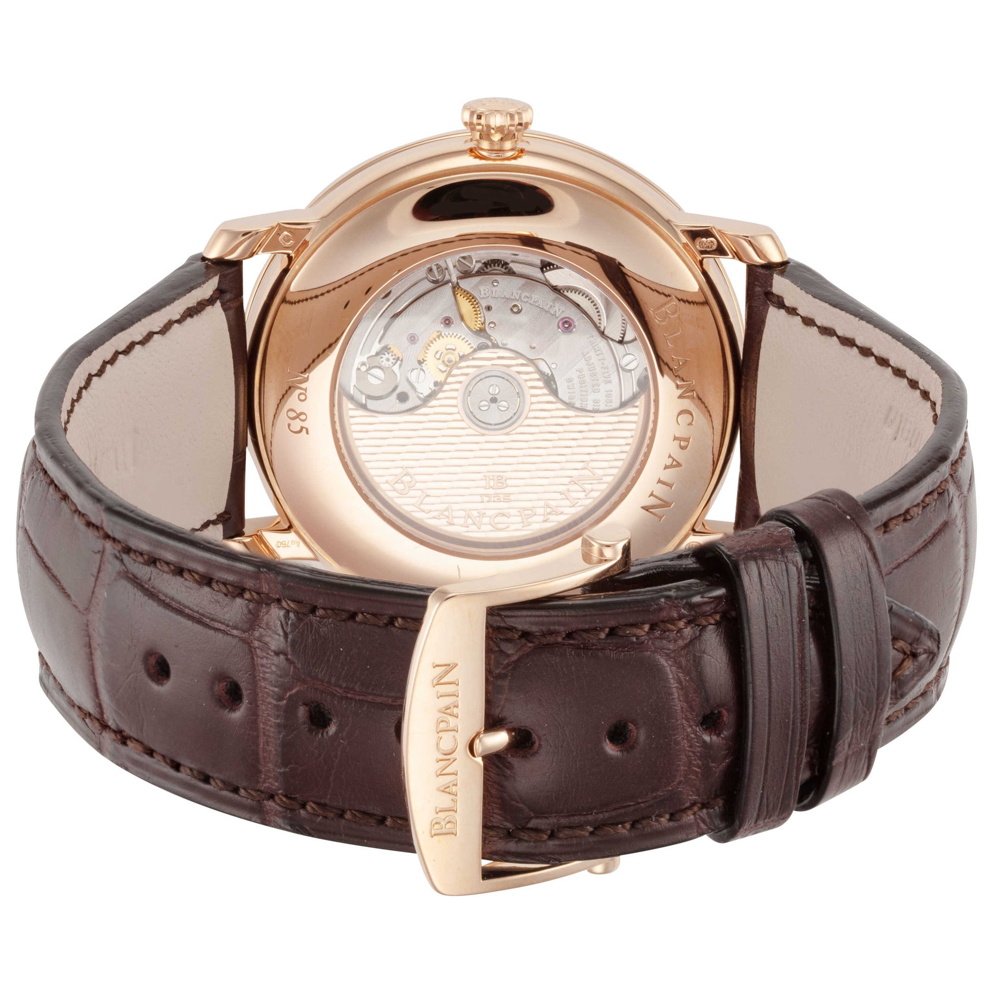 Back view of Blancpain Villeret Grande Date Men's Automatic Watch 6669-3642-55A