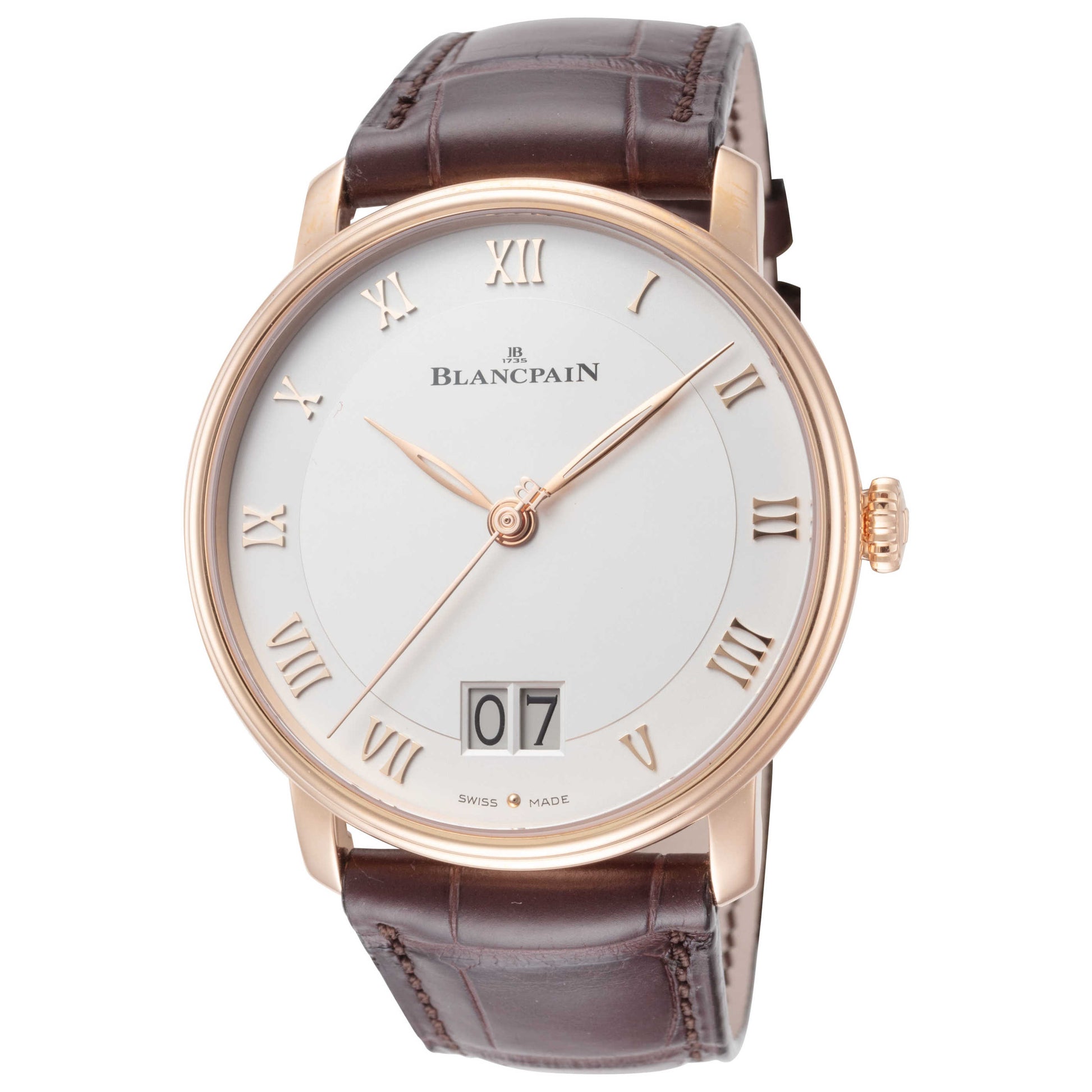 Front view of Blancpain Villeret Grande Date Men's Automatic Watch 6669-3642-55A