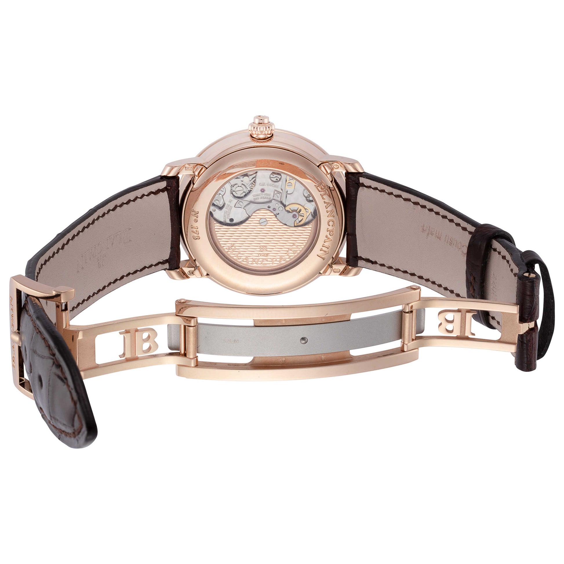 Back view of Blancpain Villeret Chronographe Monopoussior Men's Automatic Watch 6685-3642-55B