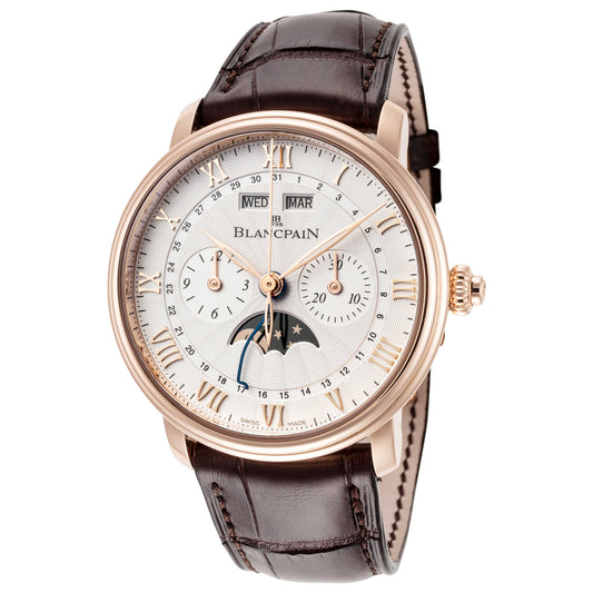 Front view of Blancpain Villeret Chronographe Monopoussior Men's Automatic Watch 6685-3642-55B