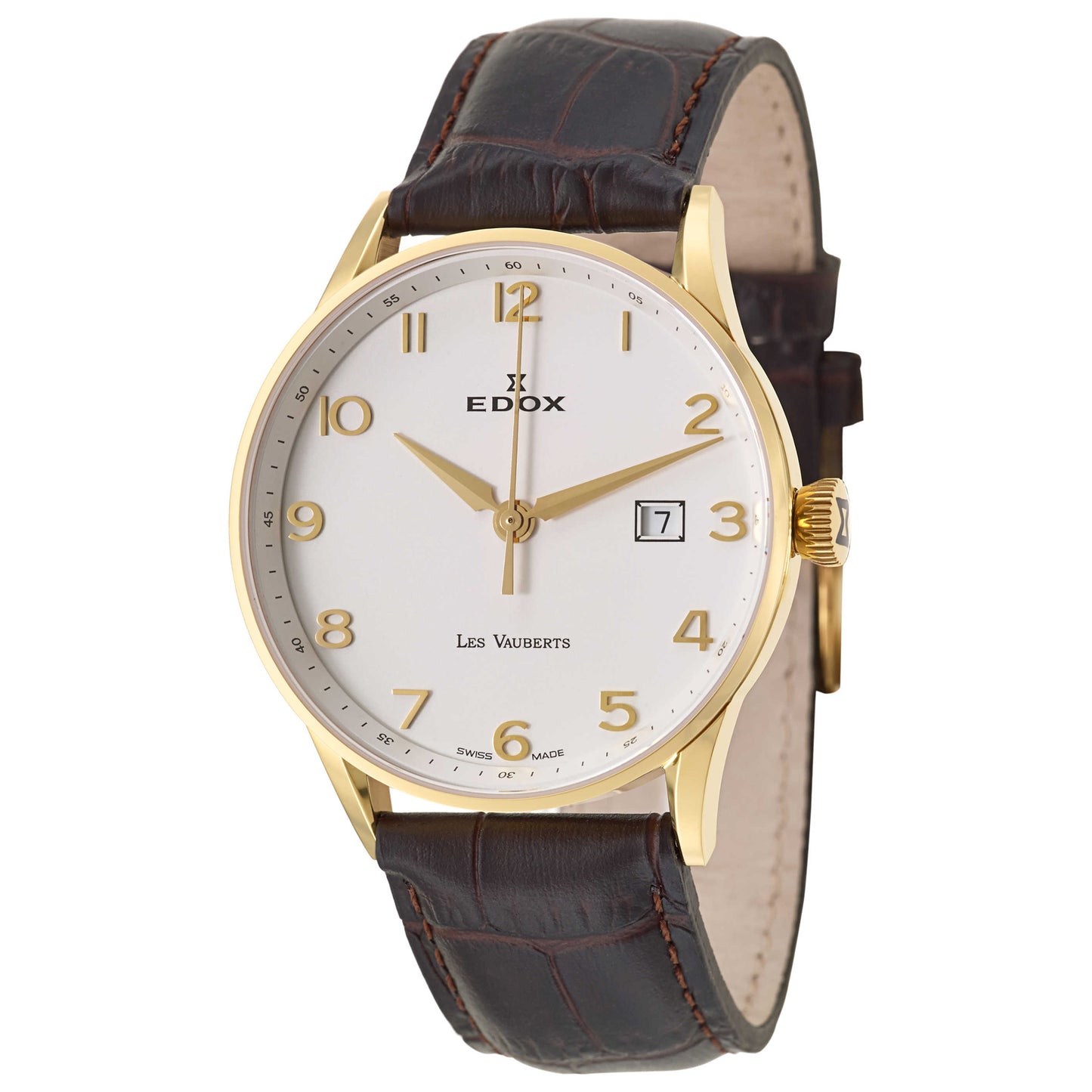 Front view of Edox Les Vauberts Men's Swiss Quartz (Battery-Powered) Watch 70172-37JA-ABD