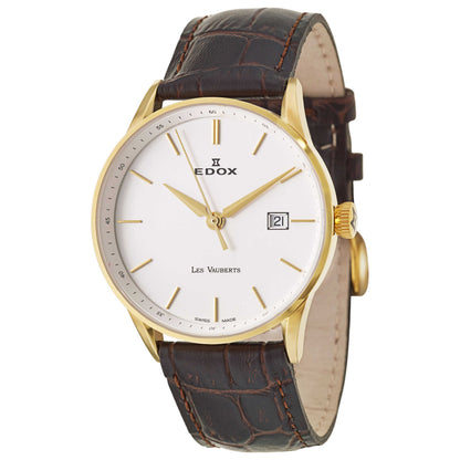 Front view of Edox Les Vauberts Men's Swiss Quartz (Battery-Powered) Watch 70172-37JA-AID