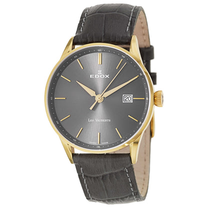 Front view of Edox Les Vauberts Men's Swiss Quartz (Battery-Powered) Watch 70172-37JG-GID