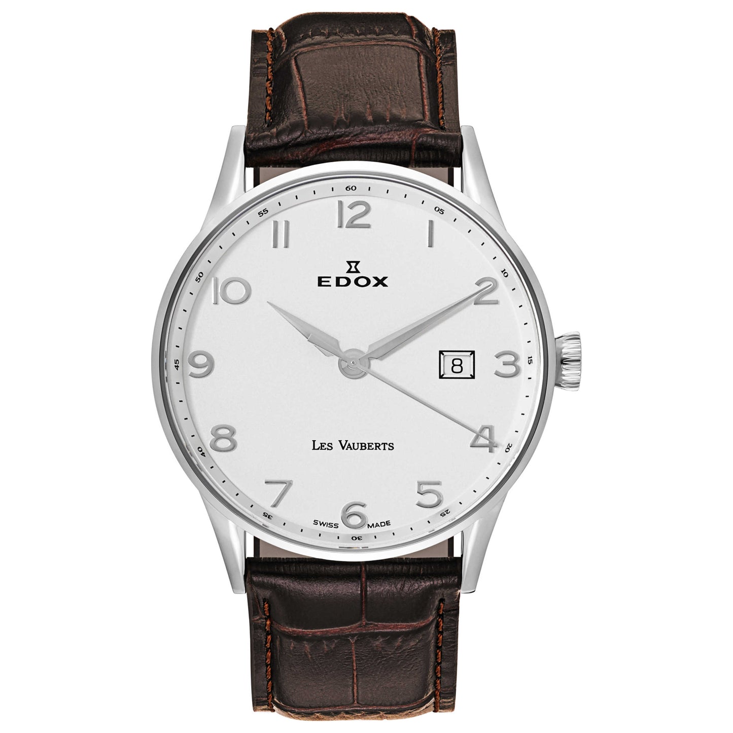 Front view of Edox Les Vauberts Men's Swiss Quartz (Battery-Powered) Watch 70172-3A-ABN