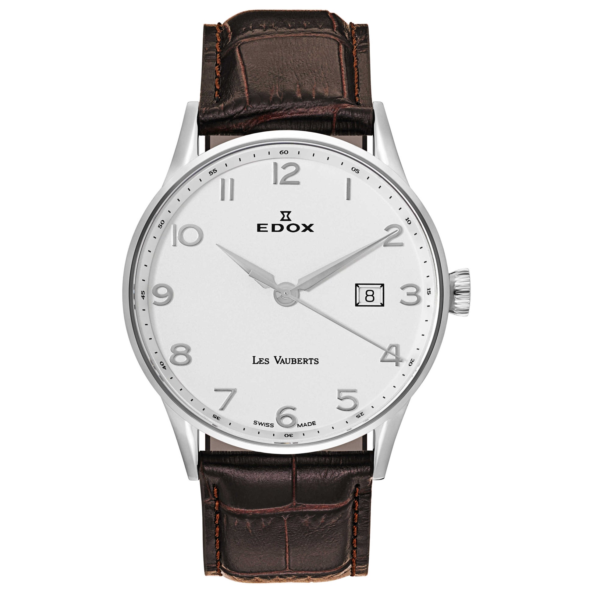 Front view of Edox Les Vauberts Men's Swiss Quartz (Battery-Powered) Watch 70172-3A-ABN