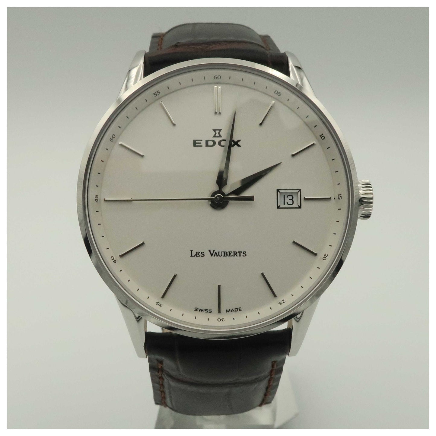 Front view of Edox Les Vauberts Men's Swiss Quartz (Battery-Powered) Watch 70172-3A-AIN-SD2