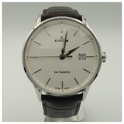 Front view of Edox Les Vauberts Men's Swiss Quartz (Battery-Powered) Watch 70172-3A-AIN-SD2