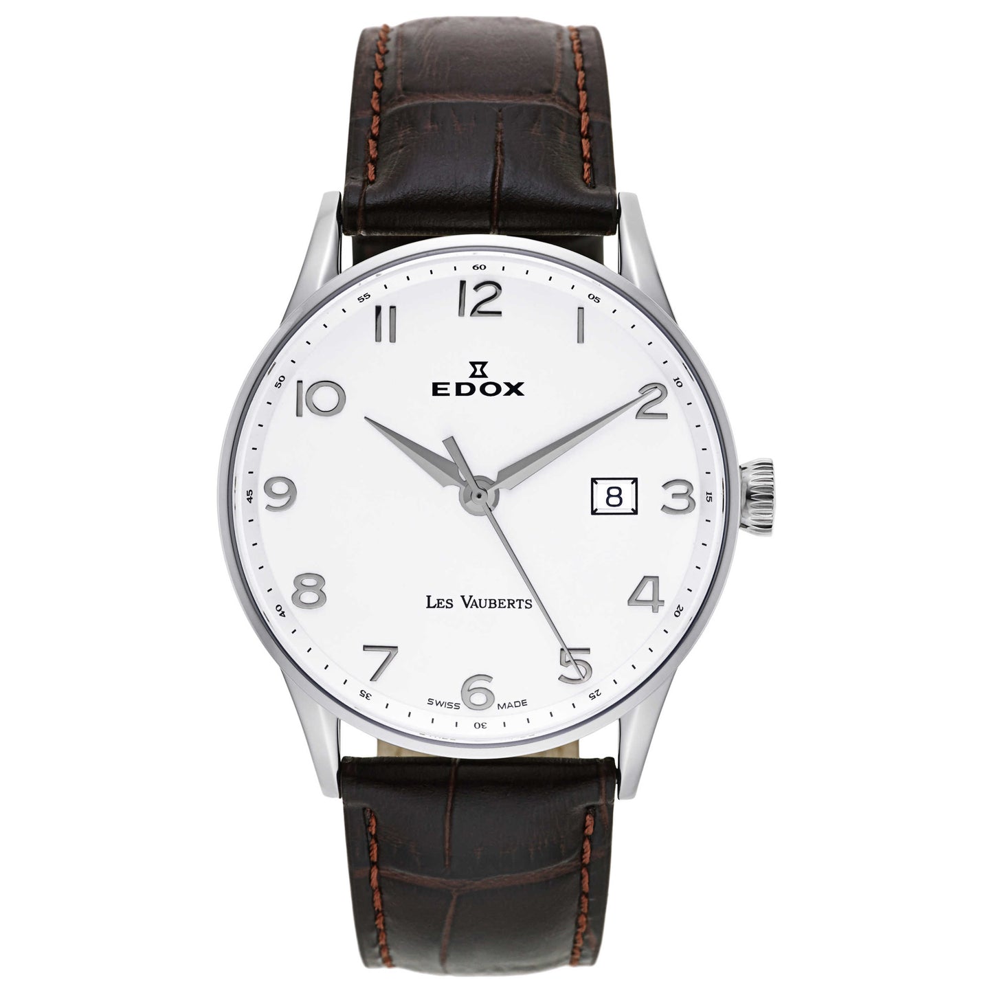 Front view of Edox Les Vauberts Men's Swiss Quartz (Battery-Powered) Watch 70172-3B-ABN