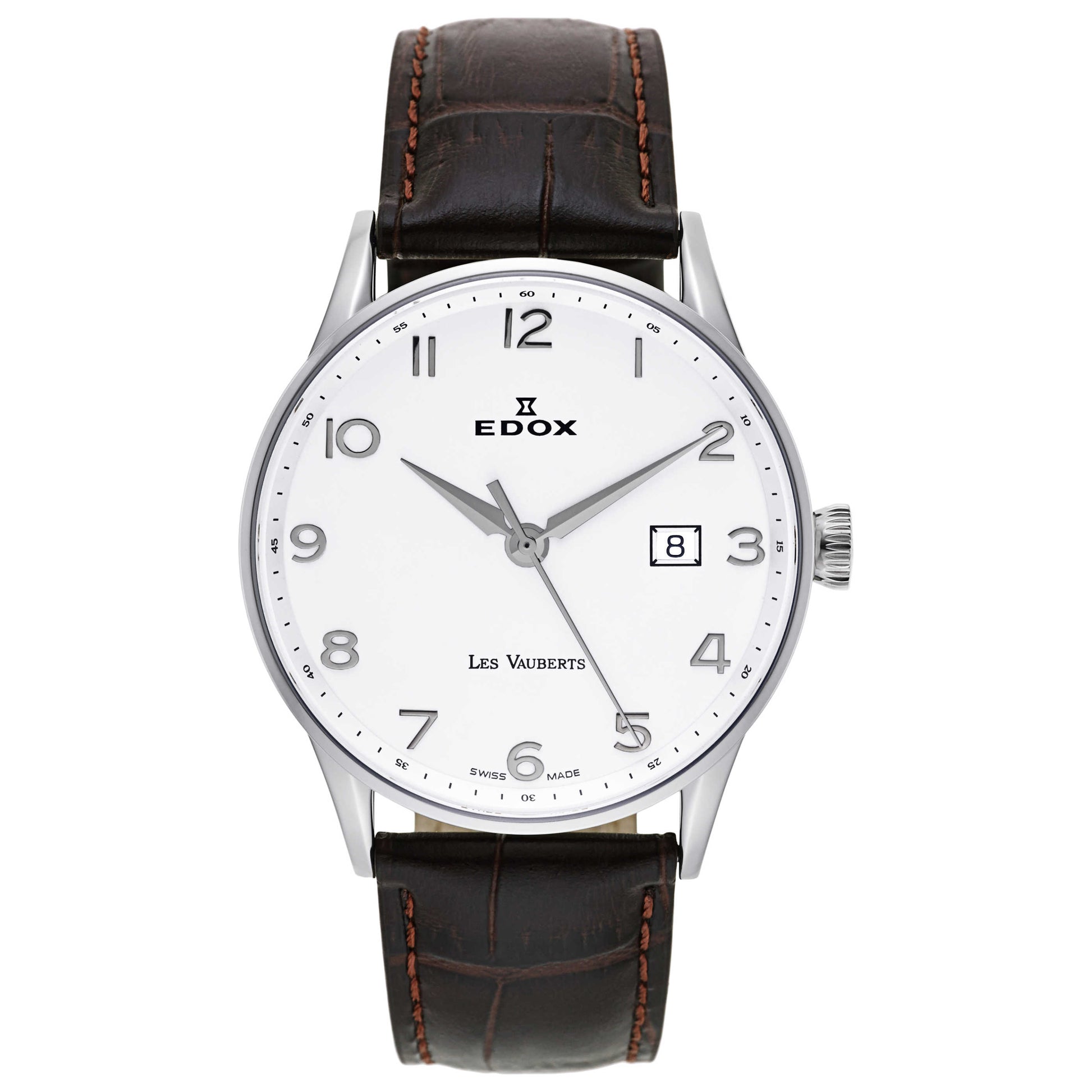 Front view of Edox Les Vauberts Men's Swiss Quartz (Battery-Powered) Watch 70172-3B-ABN