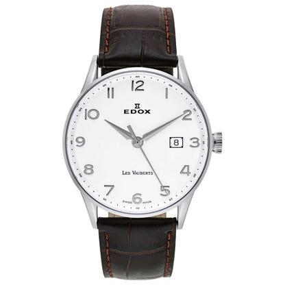 Front view of Edox Les Vauberts Men's Swiss Quartz (Battery-Powered) Watch 70172-3B-ABN