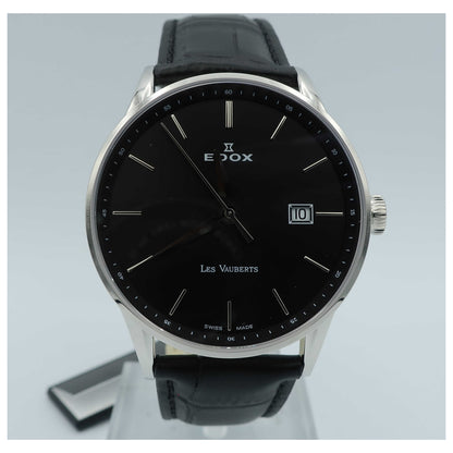 Front view of Edox Les Vauberts Men's Swiss Quartz (Battery-Powered) Watch 70172-3N-NIN-SD