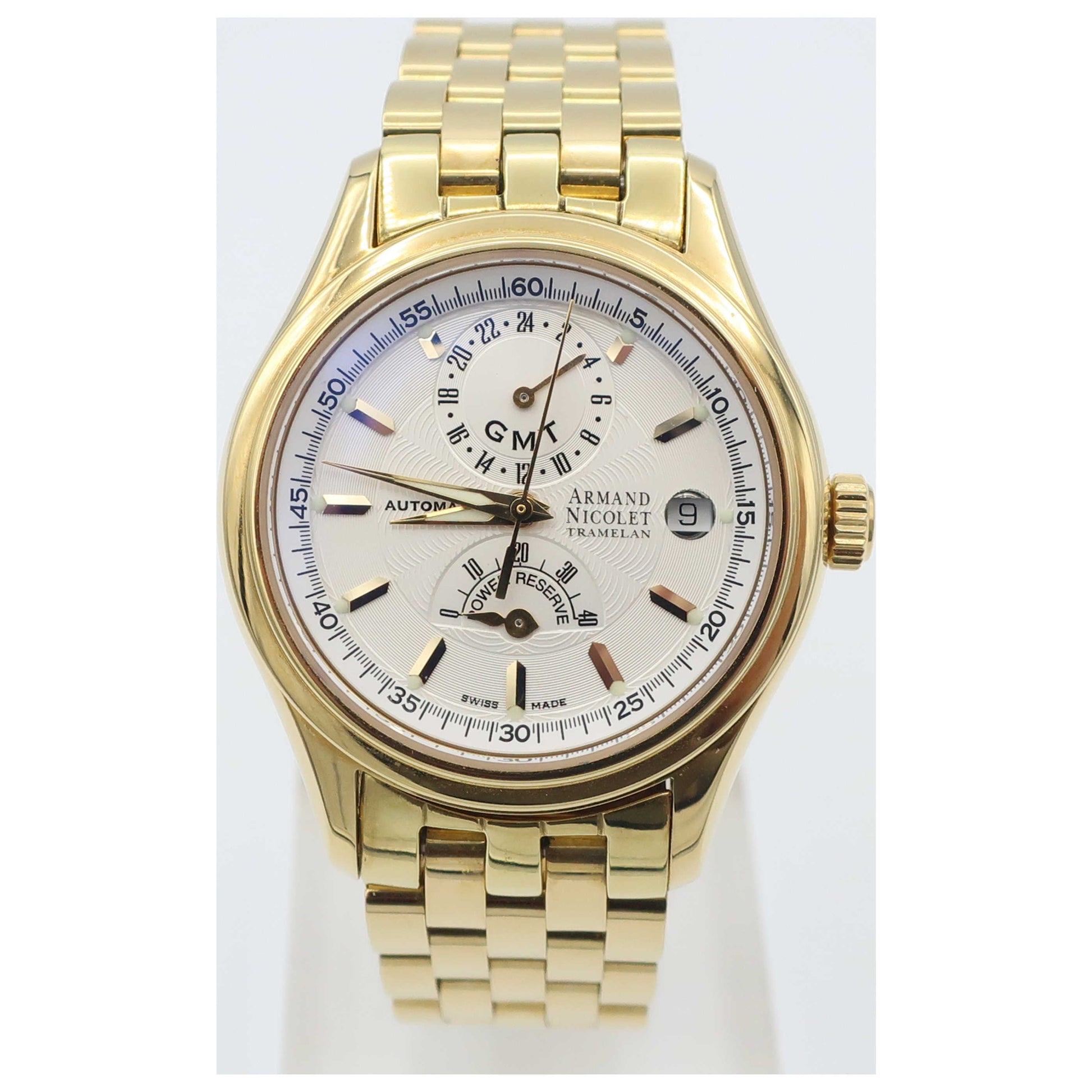 Front view of Armand Nicolet Hunter Men's Automatic Watch 7043A-AG-M7040-PO