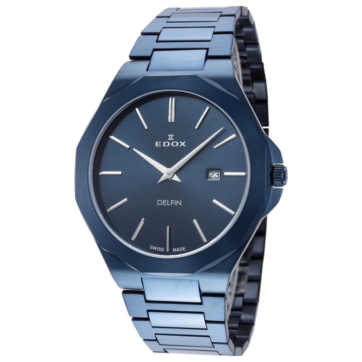 Front view of Edox Delfin Men's Quartz Watch 71289-37BUM-BUIN