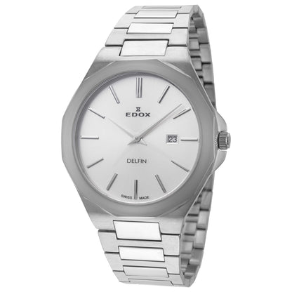 Front view of Edox Delfin Men's Quartz Watch 71289-3M-AIN