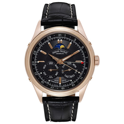 Front view of Armand Nicolet M02 Men's Automatic Watch 7142B-1-NR-P914NR2