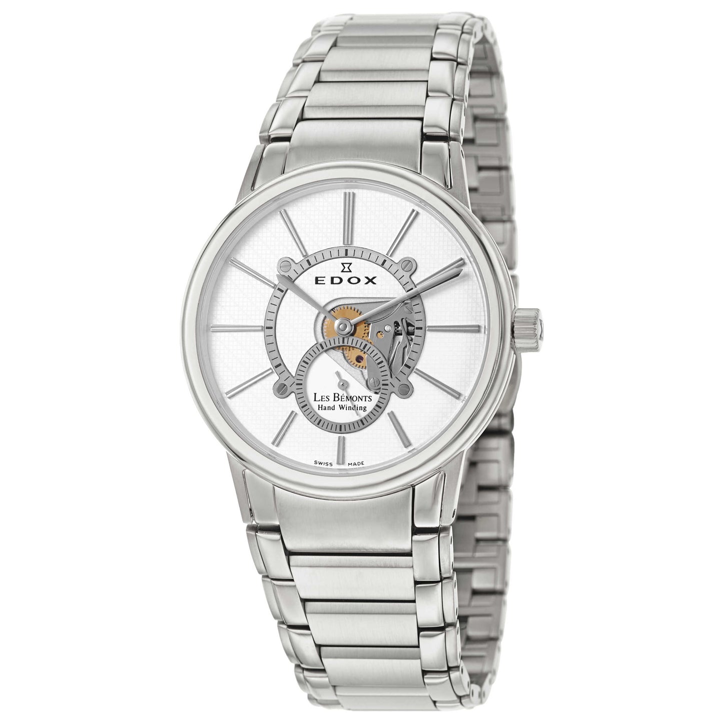 Front view of Edox Les Bemonts Men's Manual-Wind Watch 72011-3-AIN