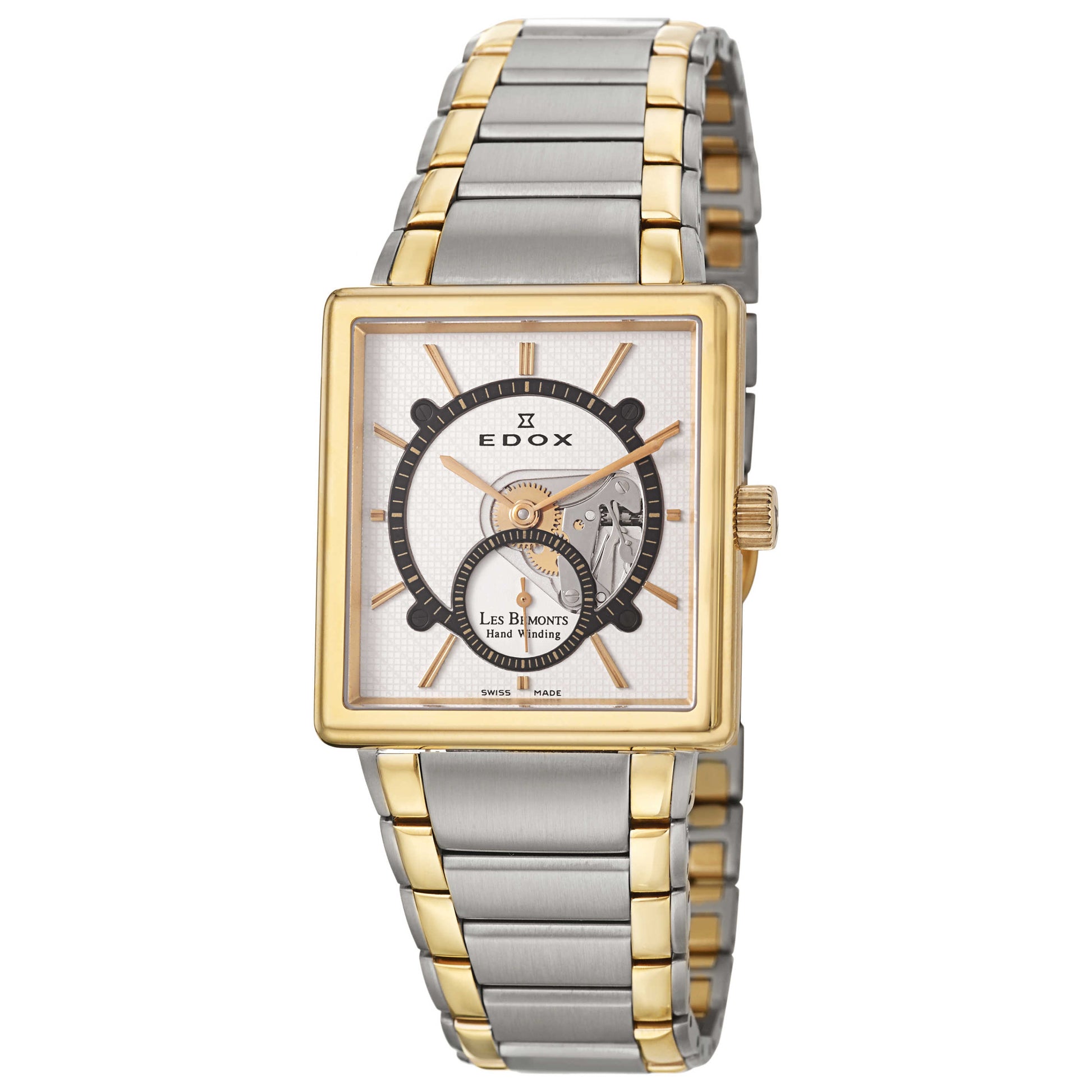 Front view of Edox Les Bemonts Men's Manual-Wind Watch 72012-37J-AID
