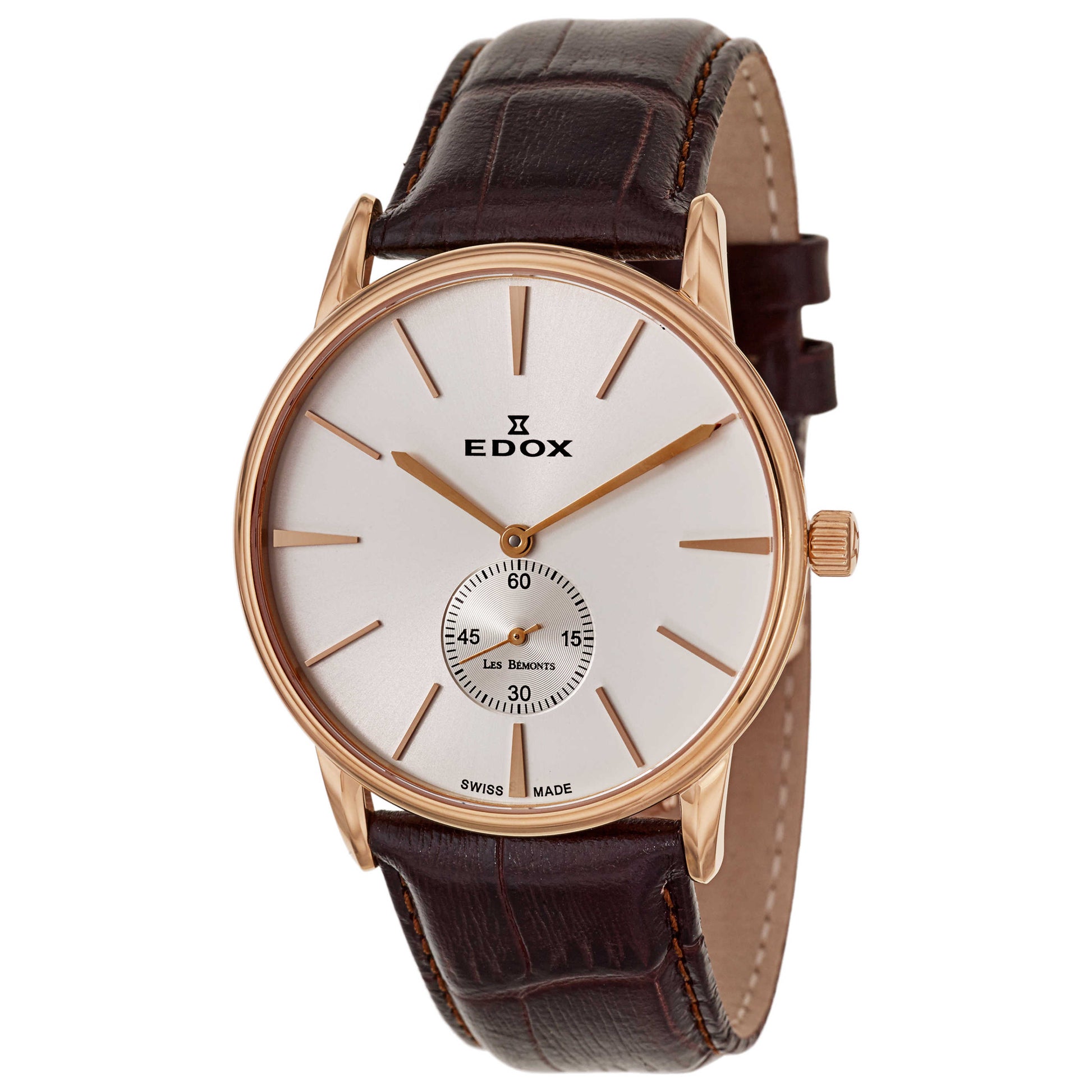 Front view of Edox Les Bemonts Men's Manual-Wind Watch 72014-37R-AIR