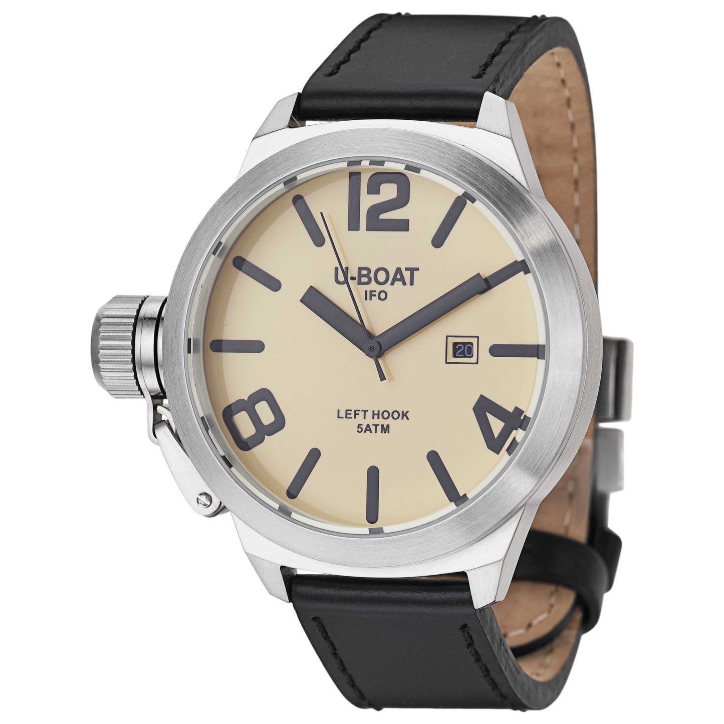 Front view of U-Boat Left Hook Men's Quartz Watch 7247