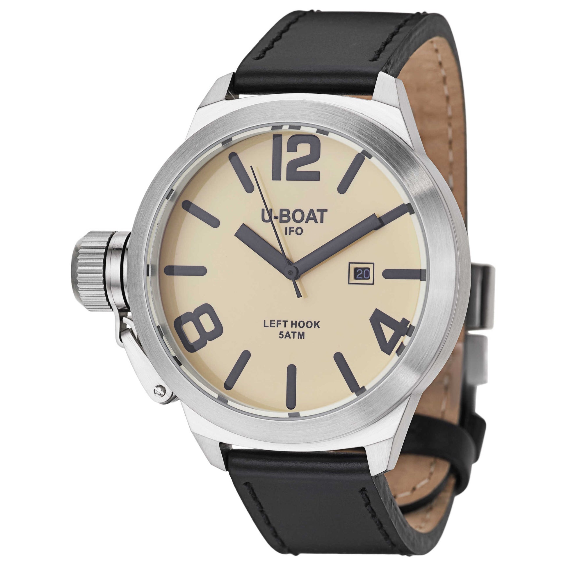 Front view of U-Boat Left Hook Men's Quartz Watch 7247