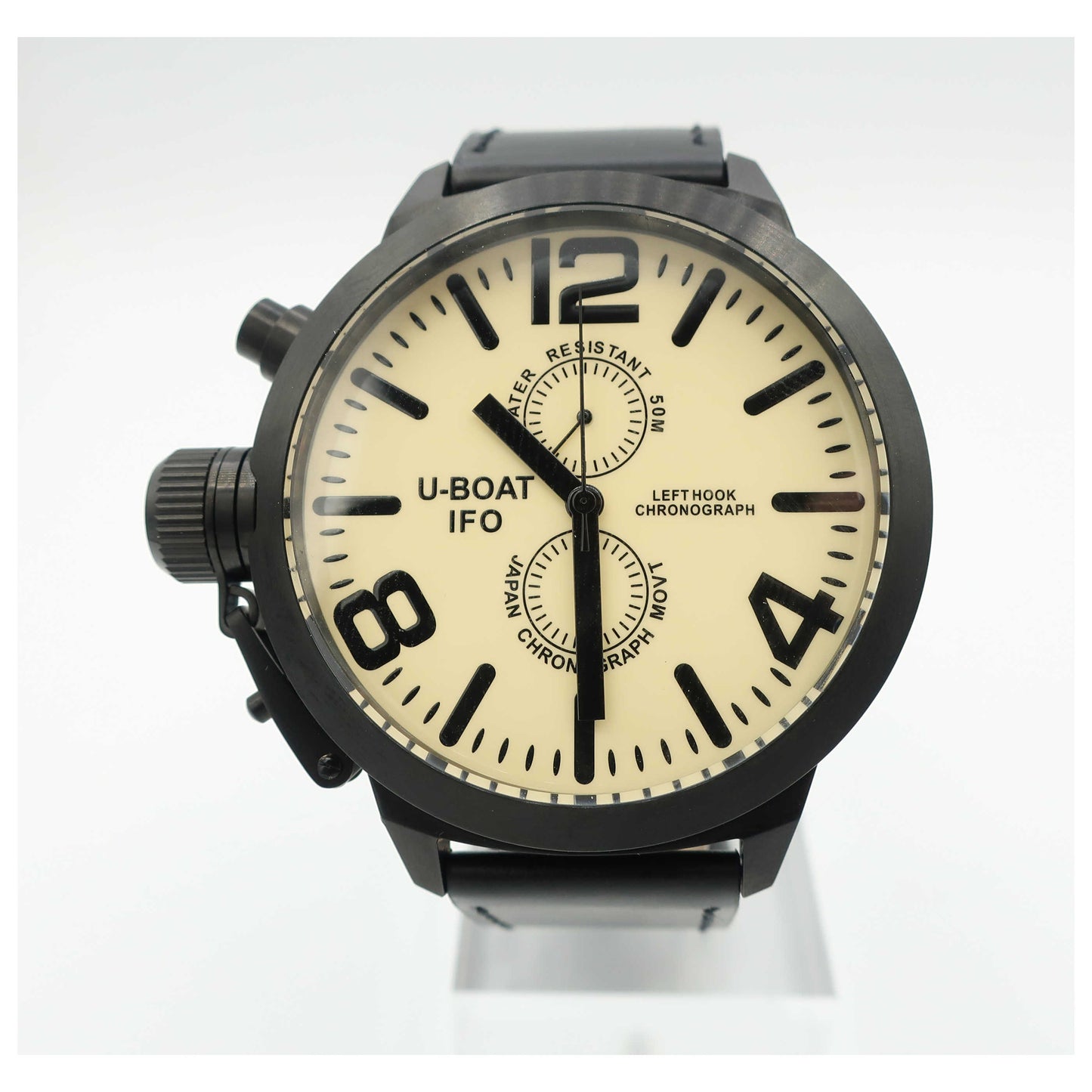 Front view of U-Boat Left Hook Men's Japanese Quartz (Battery-Powered) Watch 7249-SD