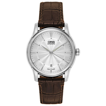 Front view of Oris Artelier Men's Automatic Watch 733-7670-4051-LS