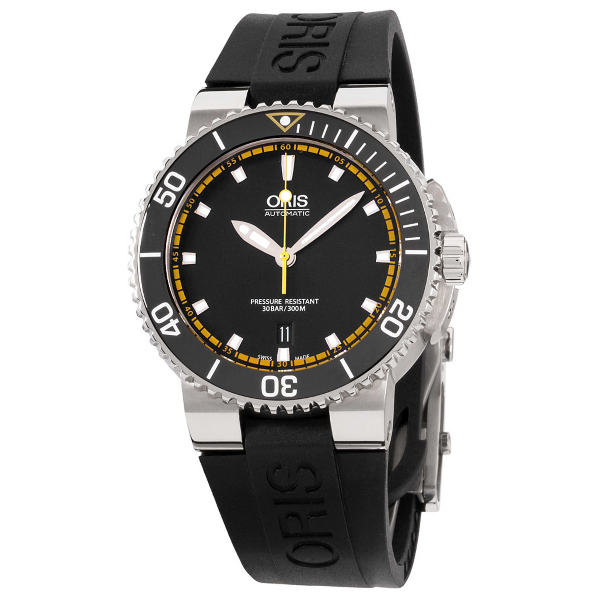 Front view of Oris Aquis Men's Automatic Watch 73376534127RSBLK