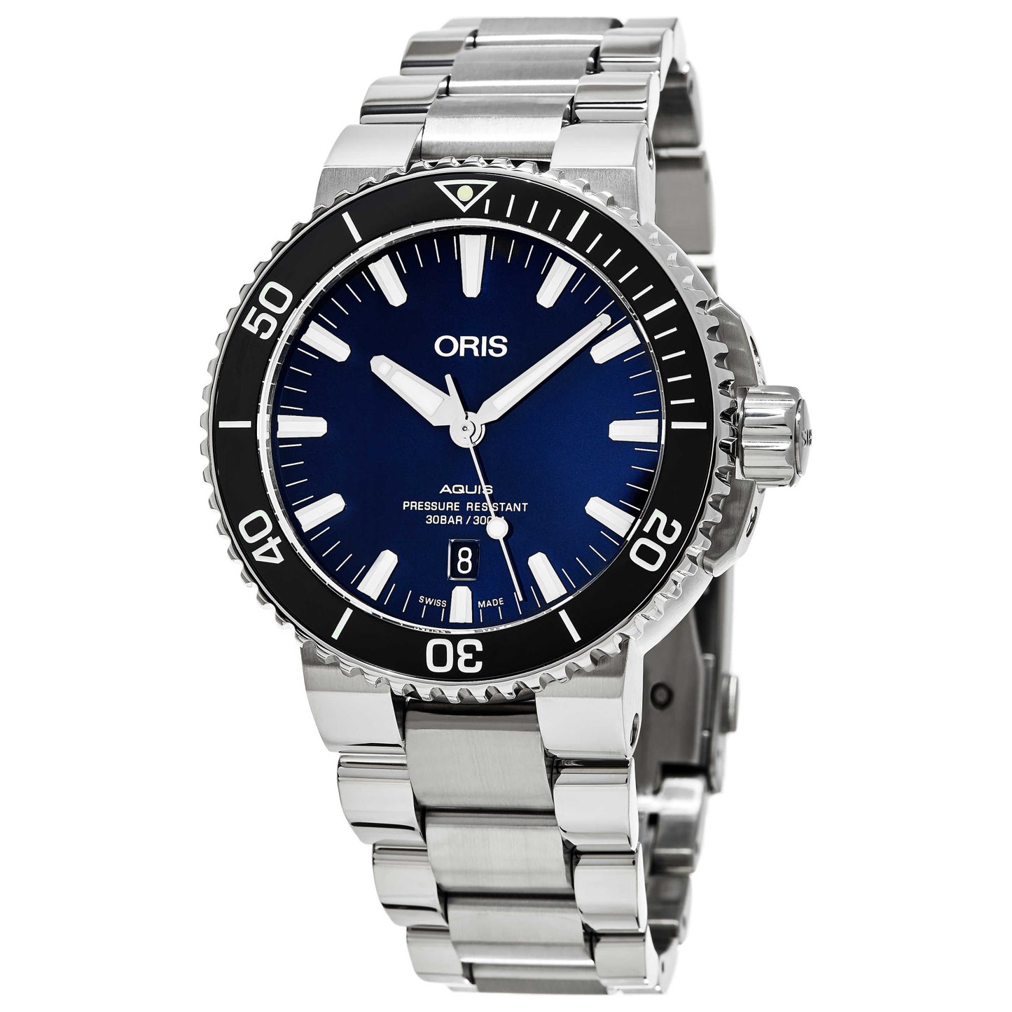 Front view of Oris Aquis Men's Automatic Watch 73377304135MB