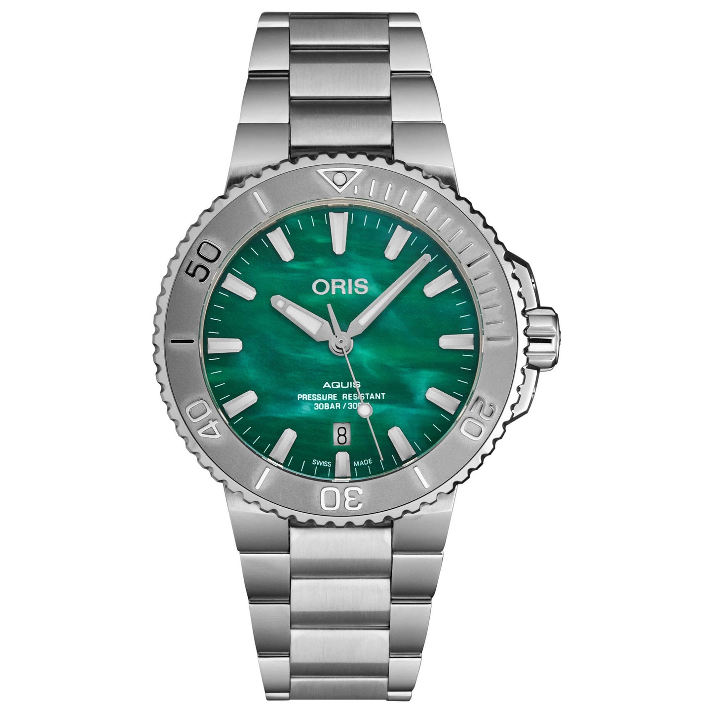 Front view of Oris Aquis Men's Automatic Watch 73377304137MB