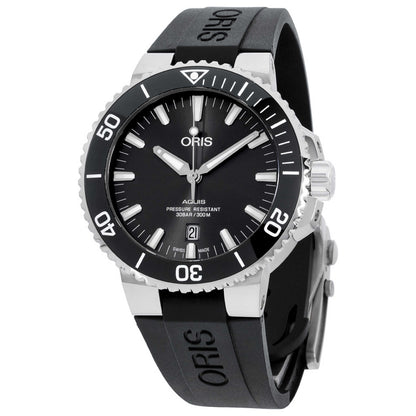 Front view of Oris Aquis Men's Automatic Watch 73377307153RSBLK