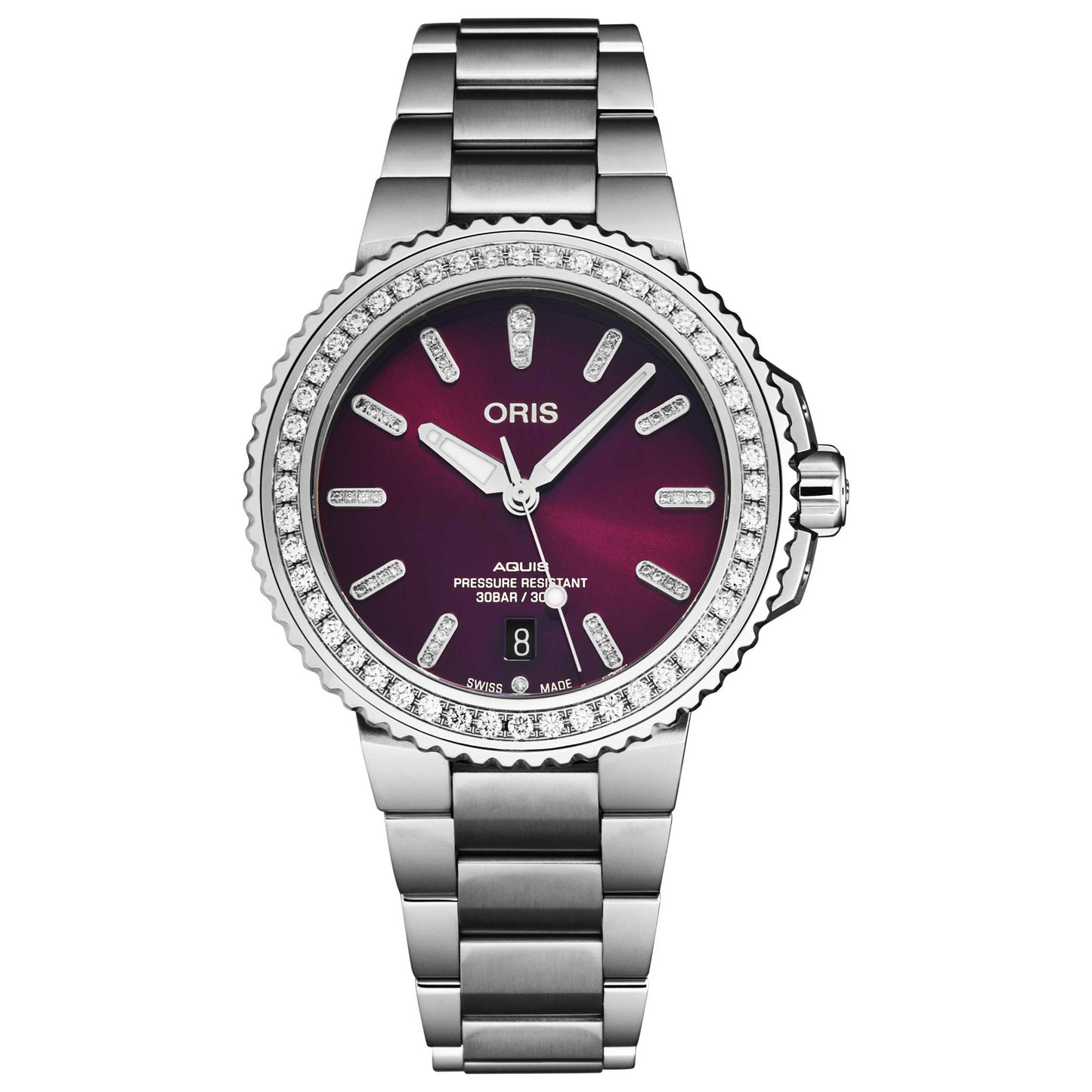 Front view of Oris Aquis Men's Automatic Watch 73377664998MB