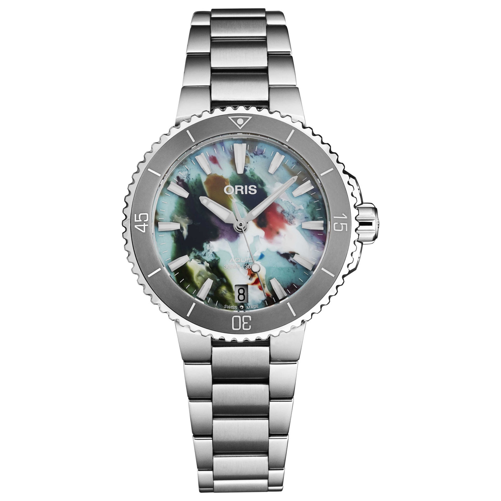 Front view of Oris Aquis Men's Automatic Watch 73377704150SET