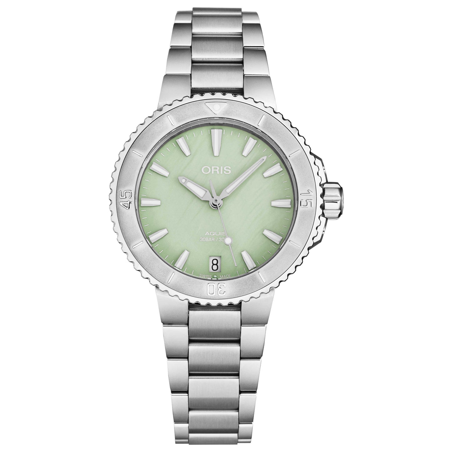 Front view of Oris Aquis Women's Automatic Watch 73377704157MB
