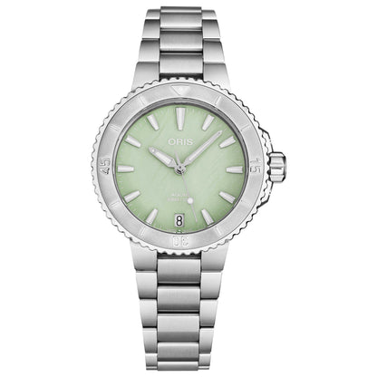 Front view of Oris Aquis Women's Automatic Watch 73377704157MB