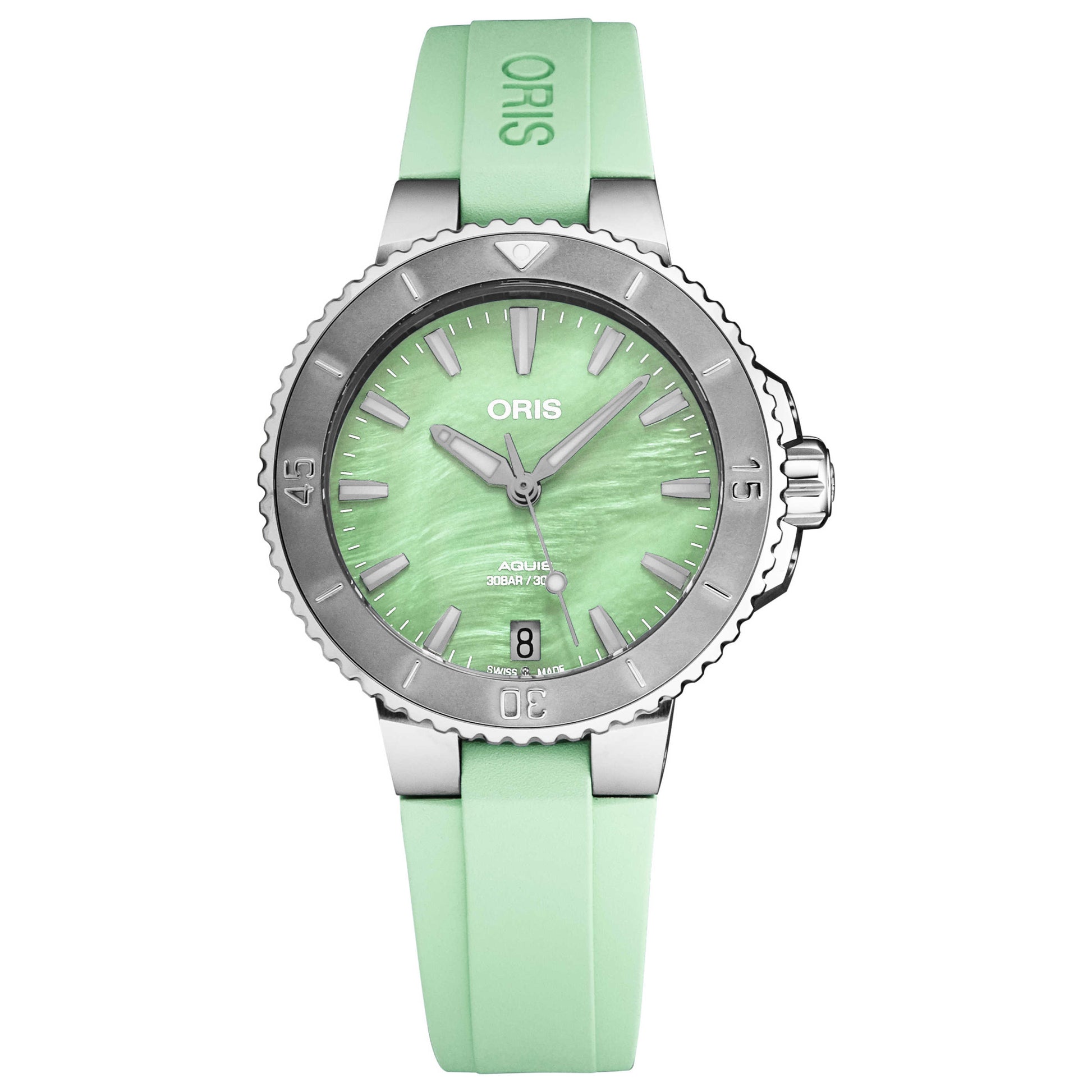 Front view of Oris Aquis Women's Automatic Watch 73377704157RS