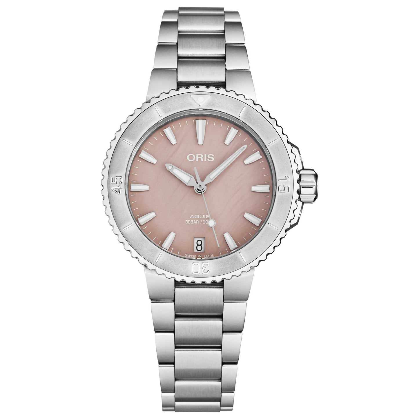 Front view of Oris Aquis Women's Automatic Watch 73377704158MB