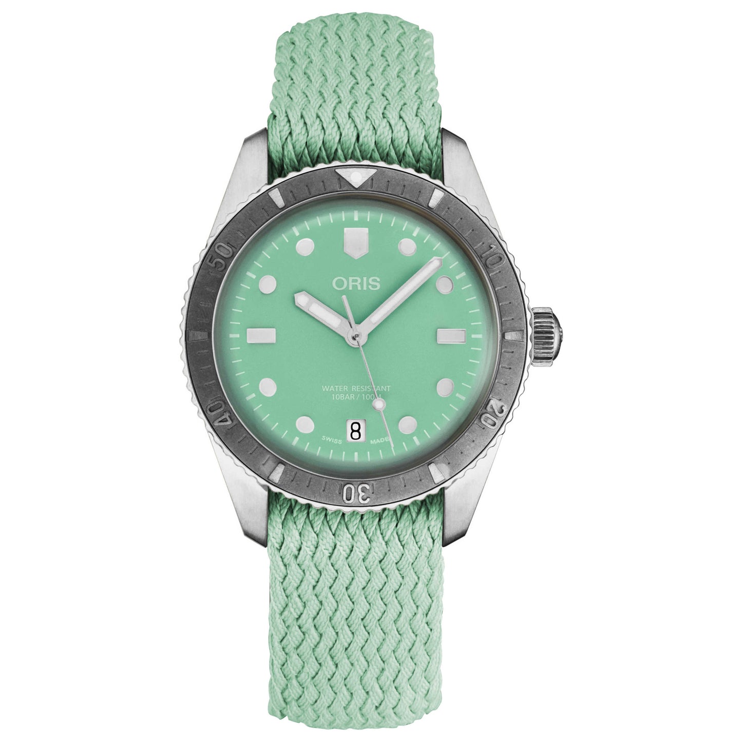 Front view of Oris Divers Sixty-Five Women's Automatic Watch 73377714057LS