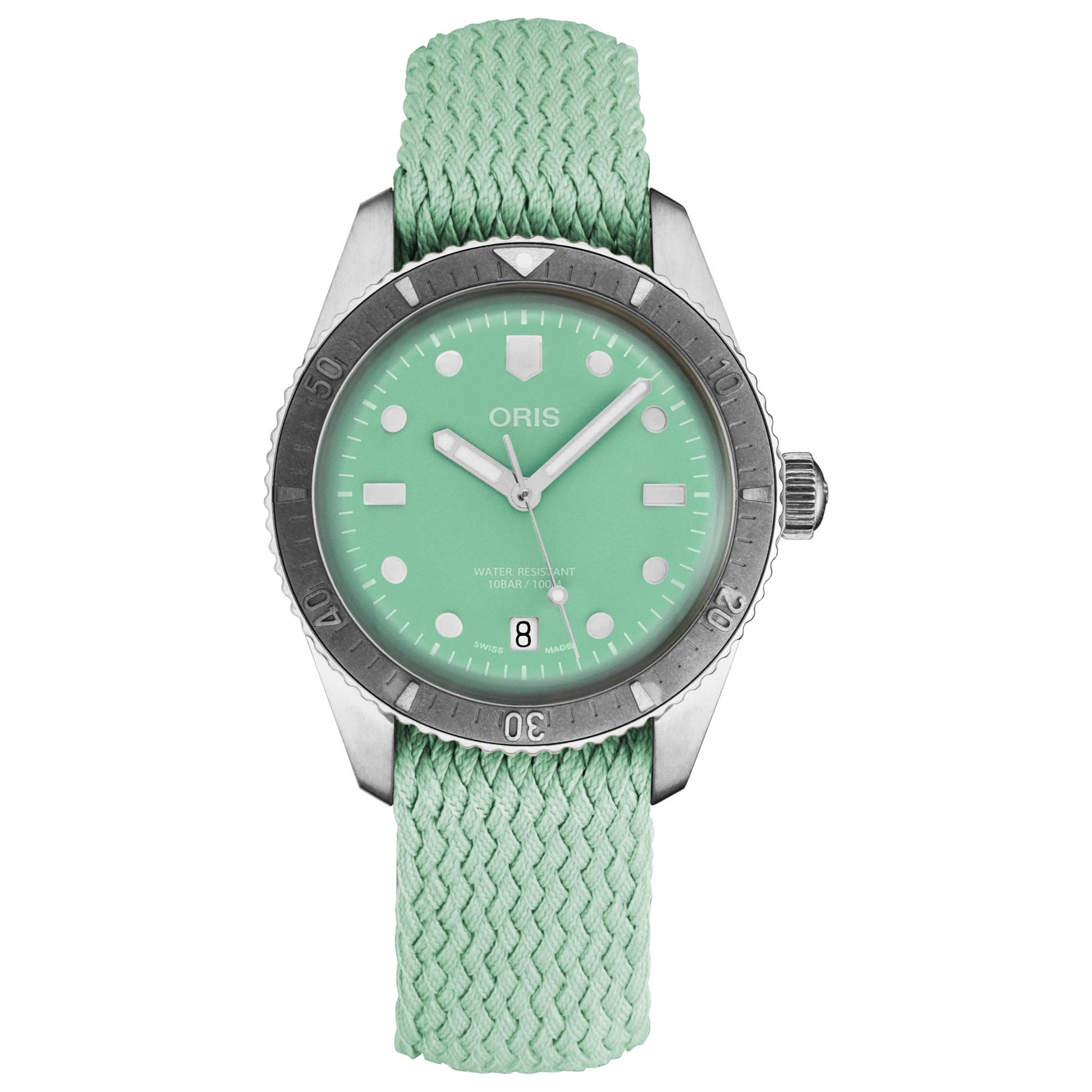 Front view of Oris Divers Sixty-Five Women's Automatic Watch 73377714057LS