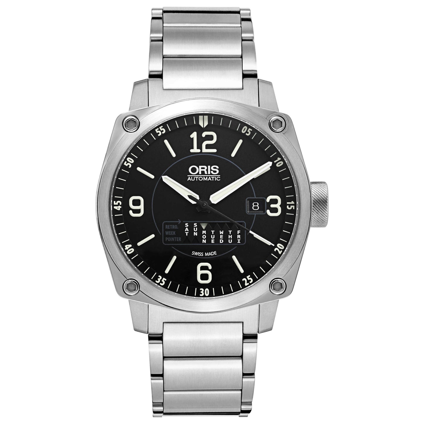 Front view of Oris BC4 Men's Automatic Watch 735-7617-4164-MB