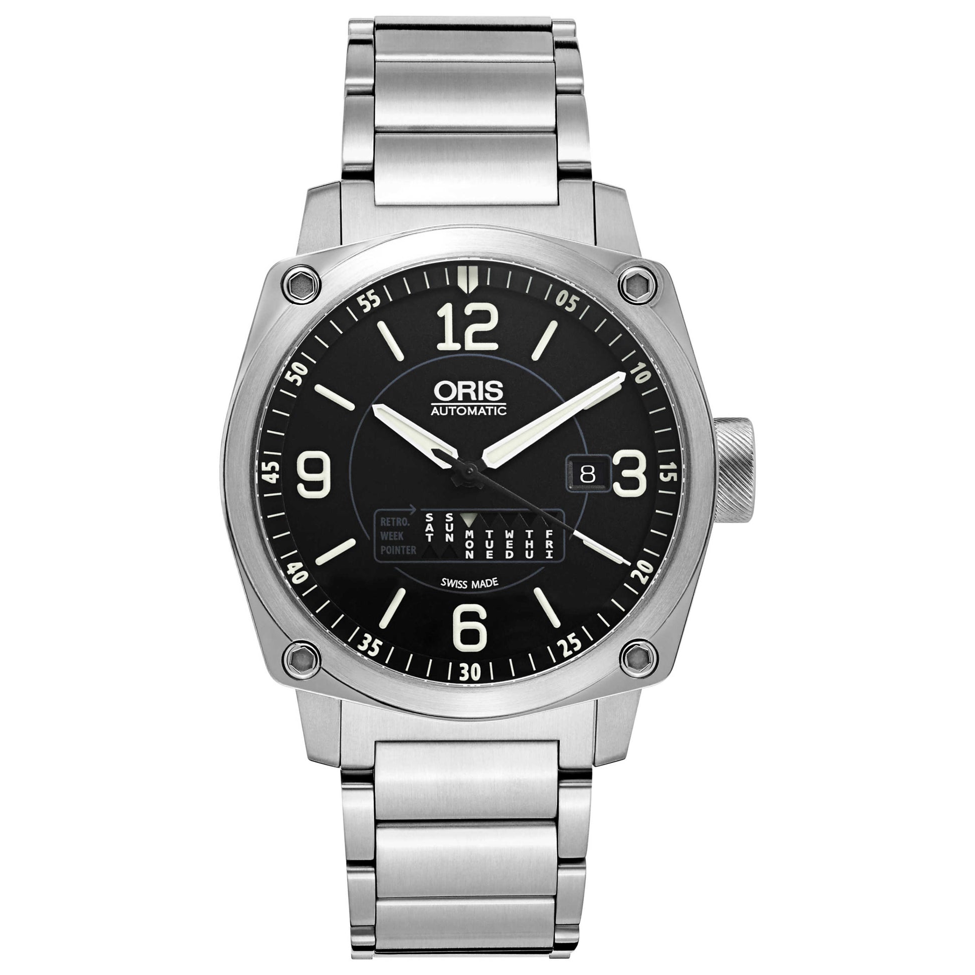 Front view of Oris BC4 Men's Automatic Watch 735-7617-4164-MB