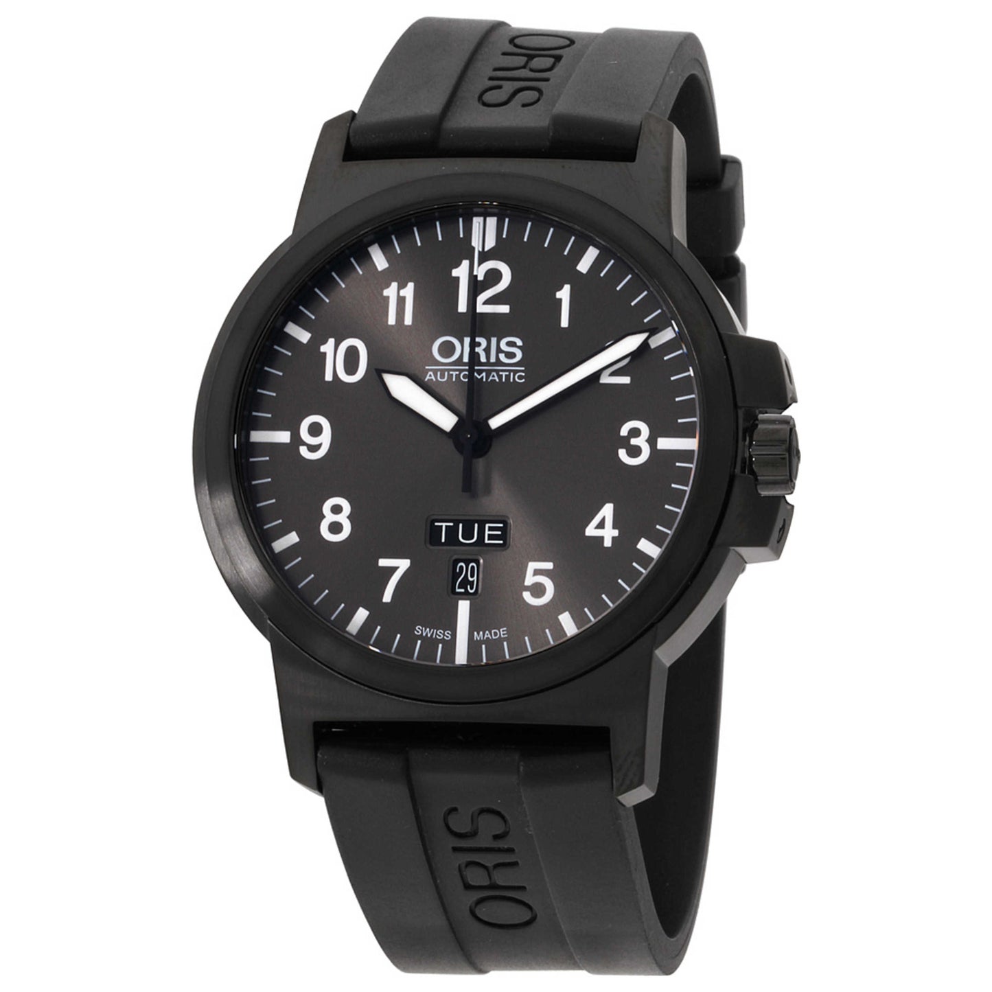 Front view of Oris BC3 Men's Automatic Watch 73576414733RSBLK