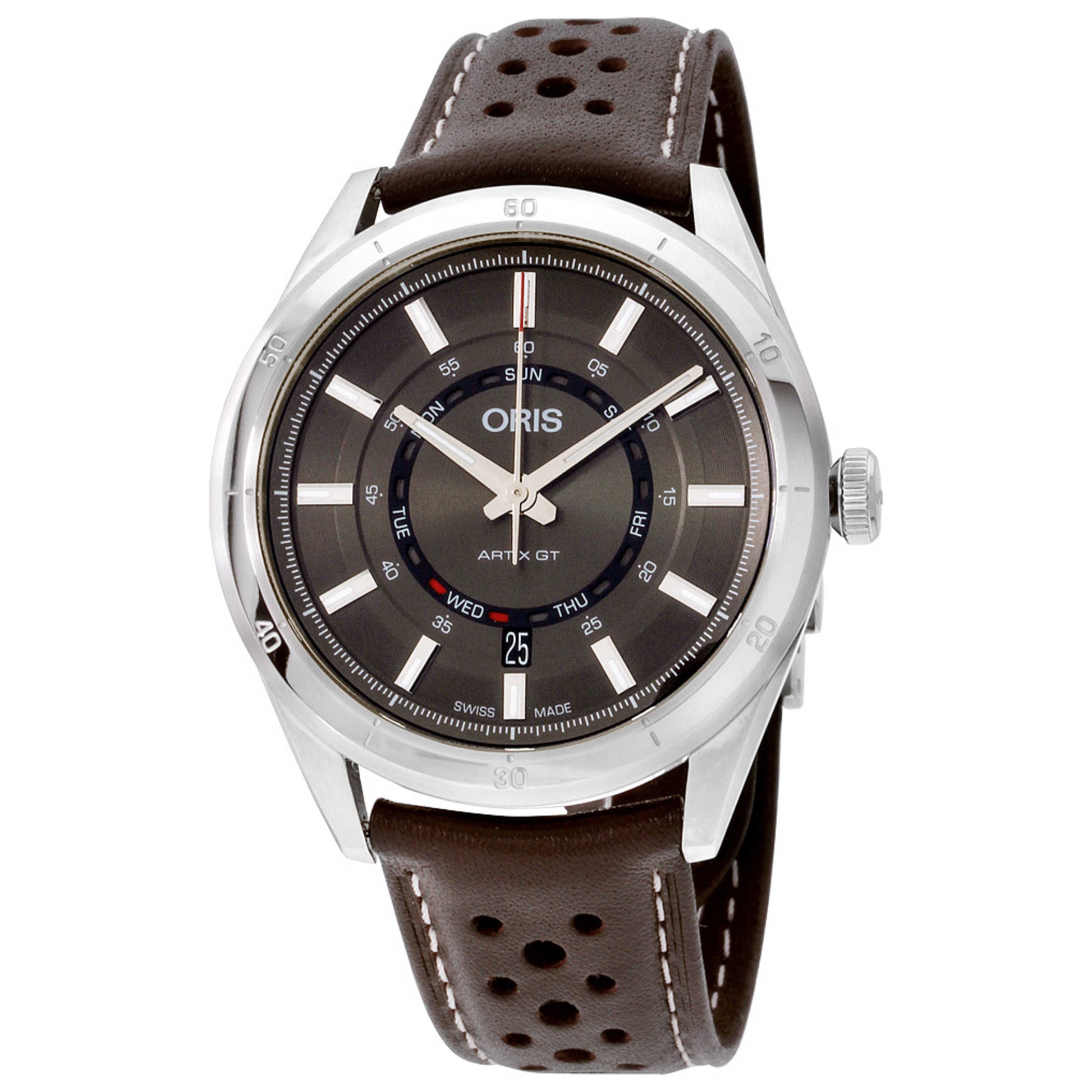 Front view of Oris Artix Men's Automatic Watch 73577514153LSBRN