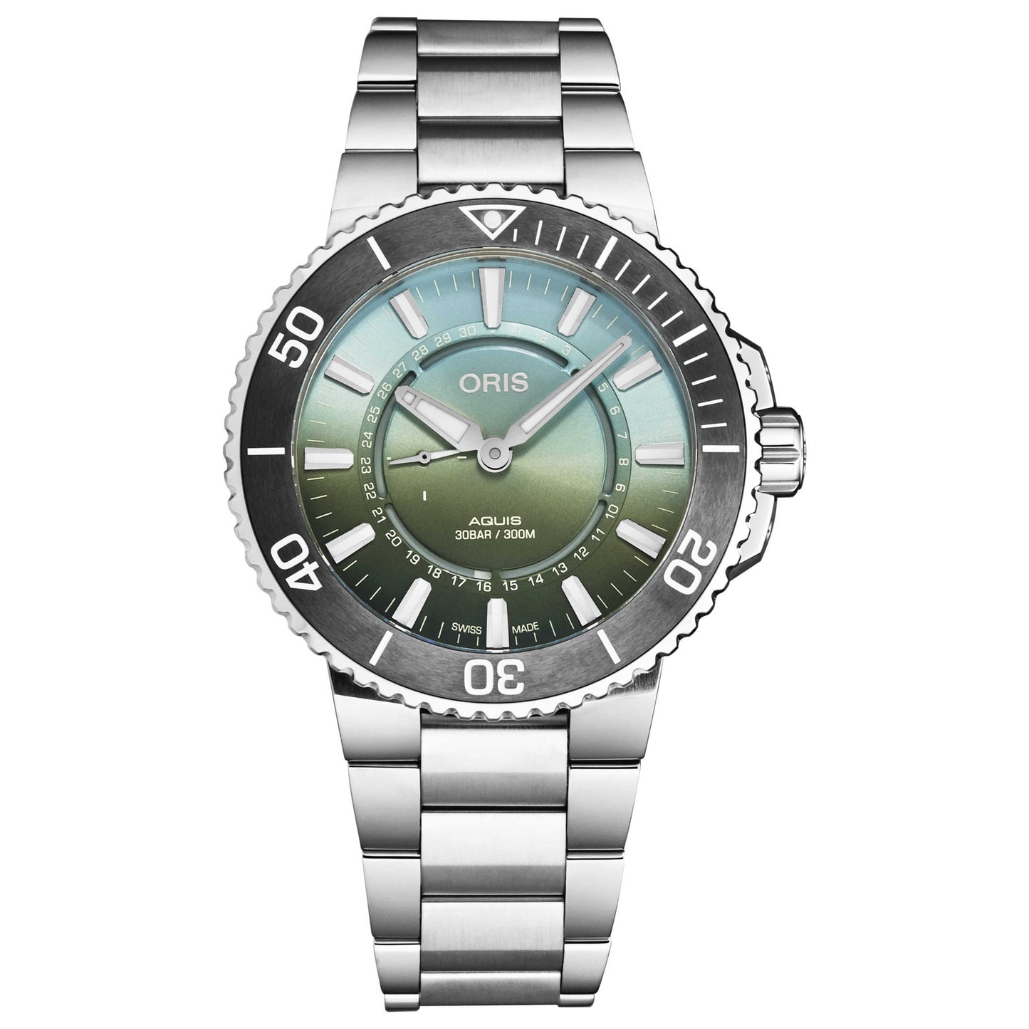 Front view of Oris Aquis Men's Automatic Watch 74377344197SET