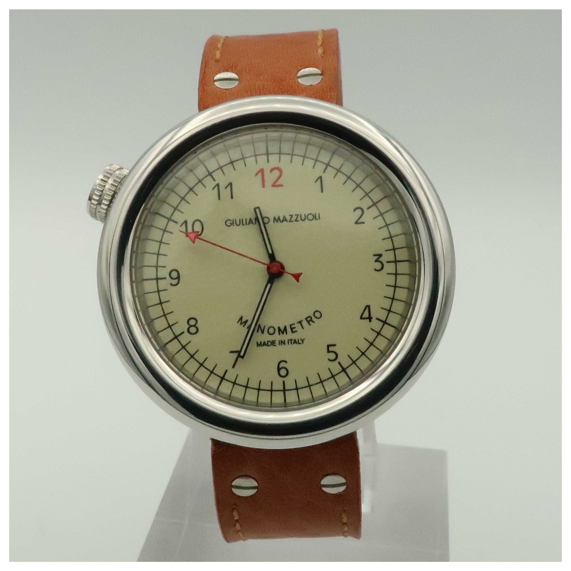 Front view of Giuliano Mazzuoli Manometro Men's Automatic Watch 74700LP-I-145GHHB-PO