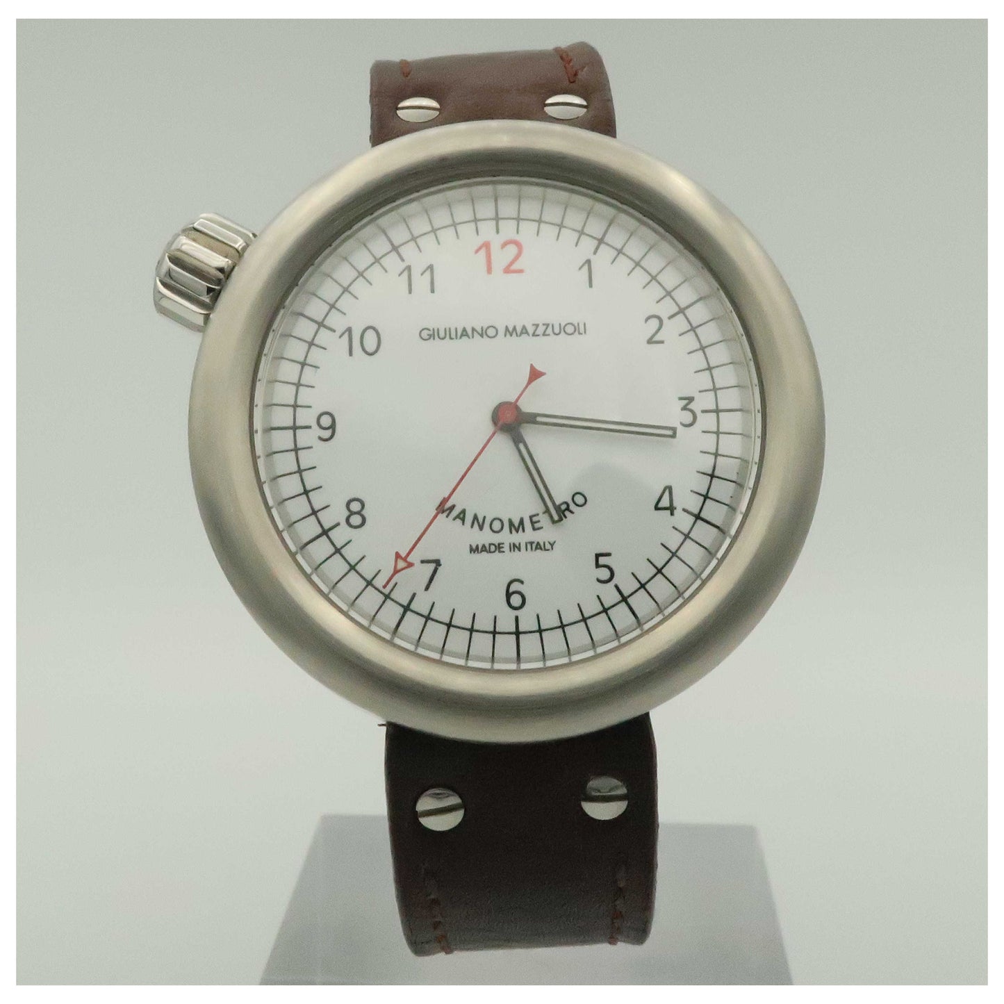 Front view of Giuliano Mazzuoli Manometro Men's Automatic Watch 74700RB-BL145GHHB-PO